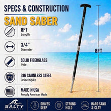 Load image into Gallery viewer, Island Anchor® Sand Saber™ – 3/4" x 8FT – 2 Piece – Shallow Water Anchor Pole