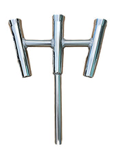 Load image into Gallery viewer, 3-Way Fishing Rod Holder - 10" Flared Tulip - Kite Rod Holder - Polished Aluminum