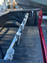 Load image into Gallery viewer, 6 Rod - Ford BoxLink Mount Truck Fishing Rod Holder Rack - 10" Flared Tulip - Polished Aluminum