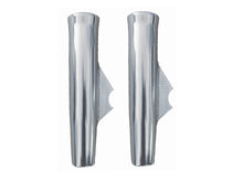 Load image into Gallery viewer, Weld On Fishing Rod Holder (2 Pack) - 10" Flared Tulip with Vinyl Insert and Coped Blade for 1-5/16" OD Tube/Pipe - Polished Anodized Aluminum