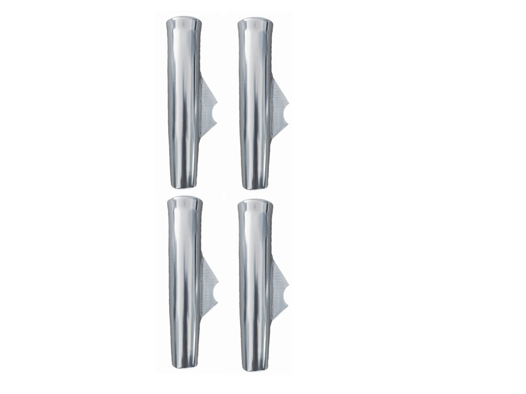 chrome fishing rod holders Weld On Fishing Rod Holder (4 Pack) - 10" Flared Tulip with Vinyl Insert and Coped Blade for 1-5/16" OD Tube/Pipe