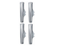 Load image into Gallery viewer, Weld On Fishing Rod Holder (4 Pack) - 10" Flared Tulip with Vinyl Insert and Coped Blade for 1-5/16" OD Tube/Pipe - Polished Anodized Aluminum