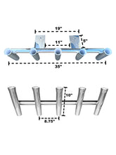 Load image into Gallery viewer, Fishing Rod Holder For Golf Cart - 5 Rod - Flared Fishing Pole Holder - Polished Anodized Aluminum