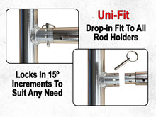 Load image into Gallery viewer, Uni-Fit Holder With Rod Holder - Fits In Rod Holder - Island Anchor Shallow Water Anchor Pole Holder and Rod Holder