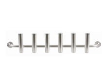 Load image into Gallery viewer, 6 Rod - Transom Console Mount Fishing Rod Holder Rack - 10" Flared Tulip - Polished Anodized Aluminum