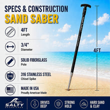 Load image into Gallery viewer, Island Anchor® Sand Saber™ 4FT - Shallow Water Anchor Pole for Hard Sand & Clay