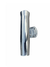 Load image into Gallery viewer, Transom Mount Fishing Rod Holder - 10" Flared Tulip - Polished Aluminum (0 Degree, Mount for Transom Inside or Outside)