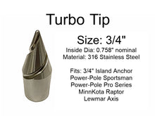 Load image into Gallery viewer, Island Anchor - Turbo Tip for 1", 7/8" or 3/4" Hydraulic Shallow Water Anchor Pole Spike Tip: Fits Power-Pole Sportsman, Pro Series, Blade, Blade 2.0, Minn Kota Raptor, Lewmar Axis