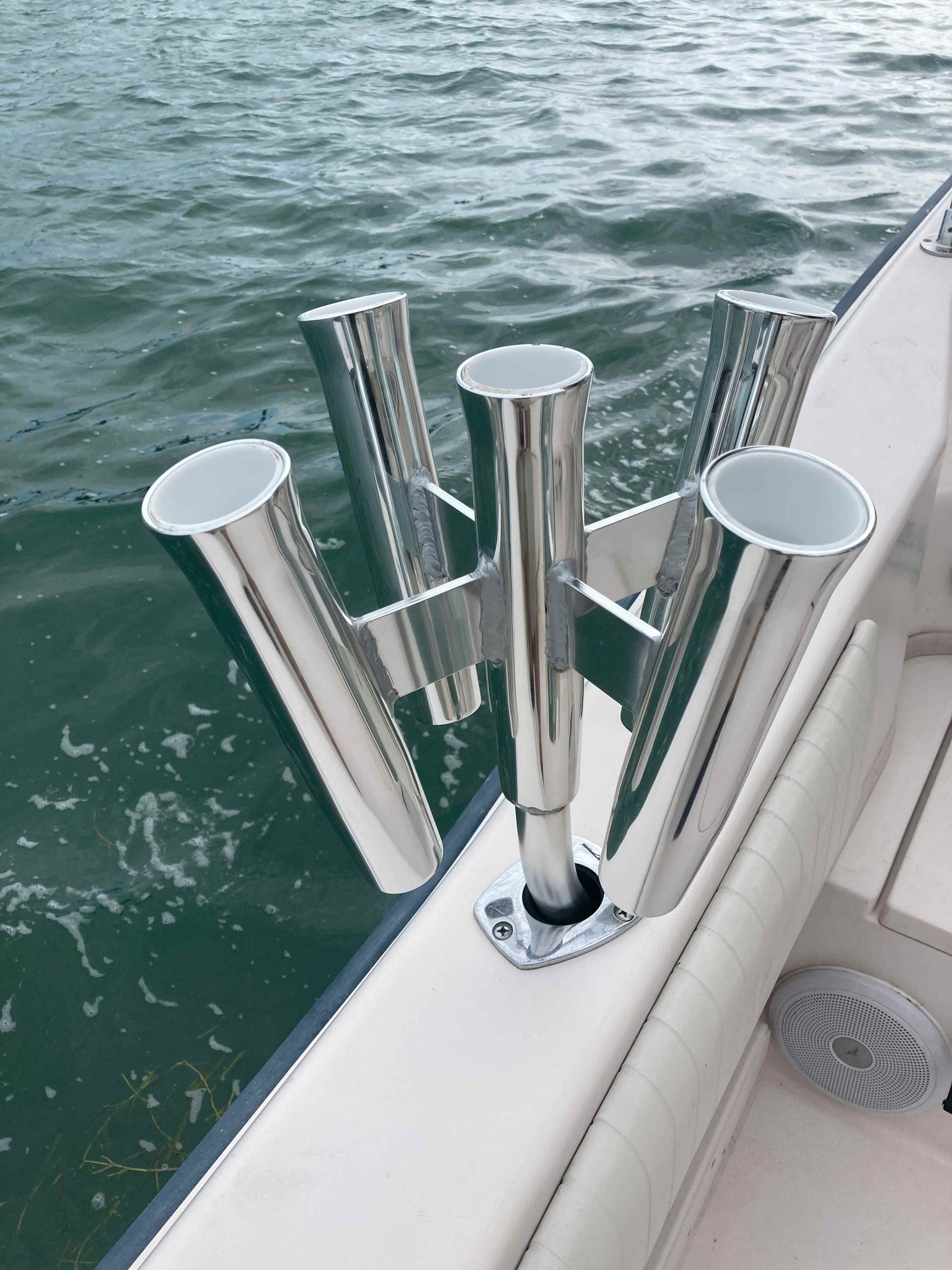 Salty Adventures 5-Way Fishing Rod Holder (Clear Anodize) - Bent Butt - Kite Rod Holder