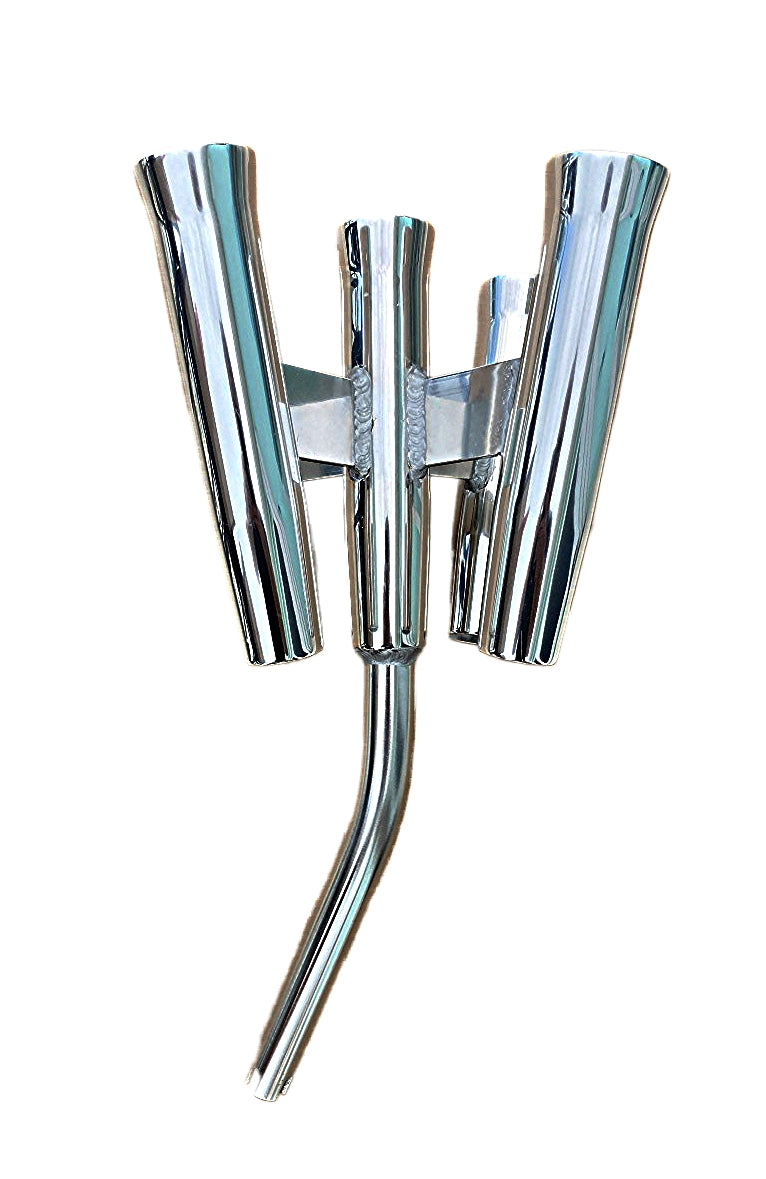 Salty Adventures 5-Way Fishing Rod Holder (Clear Anodize) - Bent Butt - Kite Rod Holder