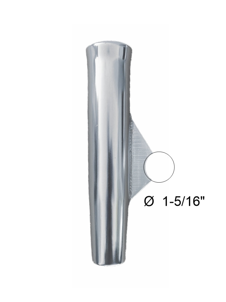 fishing rod holder inserts Salty Adventures 1-Way Fishing Rod Holder - 10" Flared Tulip - Outrigger Style - Rod Rigger - Polished Aluminum