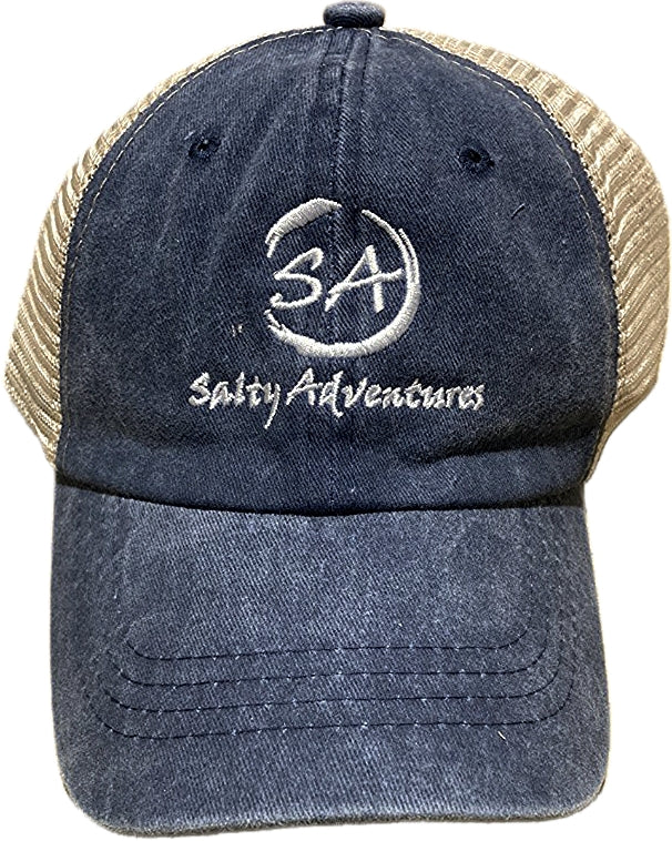 Salty Adventures Cap - Vintage Washed Distressed Baseball Trucker Cap For Men Women
