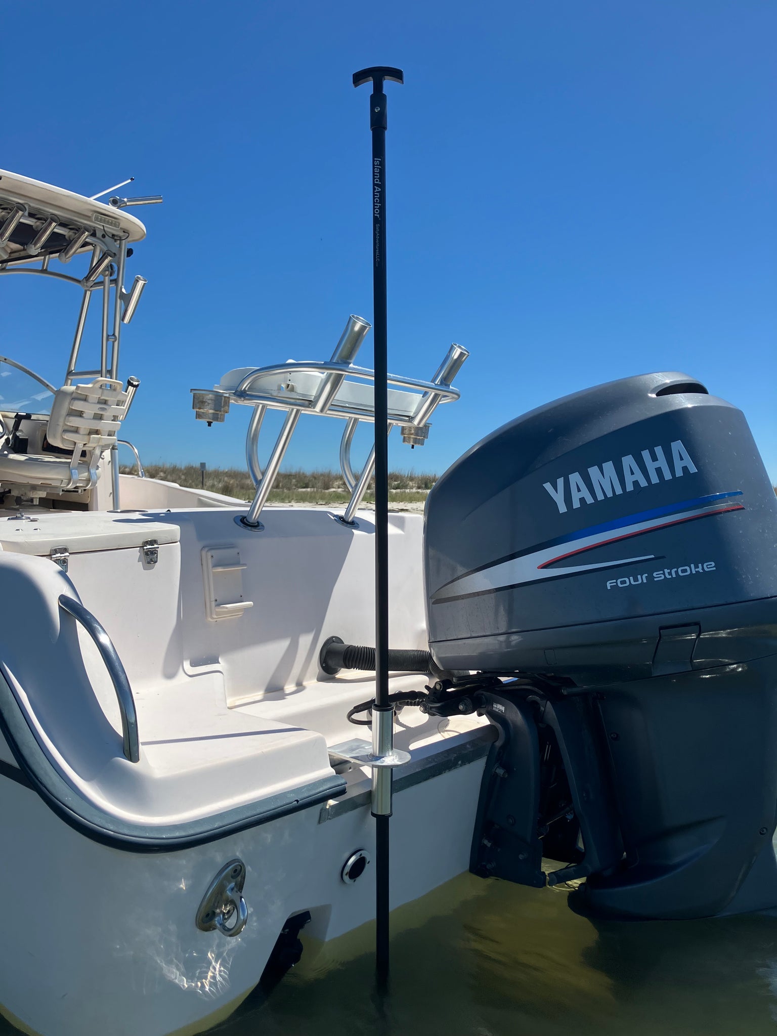 Island Anchor Shallow Water Anchor Pole Holder - Transom Mount - Quick ...
