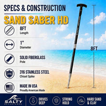 Load image into Gallery viewer, Island Anchor® Sand Saber™ HD - 1" x 8FT - 2 Piece - Heavy Duty Shallow Water Anchor Pole: Built for Larger Boats : Sand Saber Tip for Easier Insertion in Hard Sand &amp; Clay

