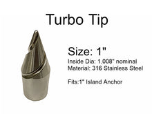 Load image into Gallery viewer, Island Anchor - Turbo Tip for 1&quot;, 7/8&quot; or 3/4&quot; Hydraulic Shallow Water Anchor Pole Spike Tip: Fits Power-Pole Sportsman, Pro Series, Blade, Blade 2.0, Minn Kota Raptor, Lewmar Axis
