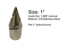 Load image into Gallery viewer, Island Anchor - Turbo Tip for 1&quot;, 7/8&quot; or 3/4&quot; Shallow Water Anchor: Fits Power-Pole Sportsman, Pro Series, Blade, Blade 2.0, Minn Kota Raptor

